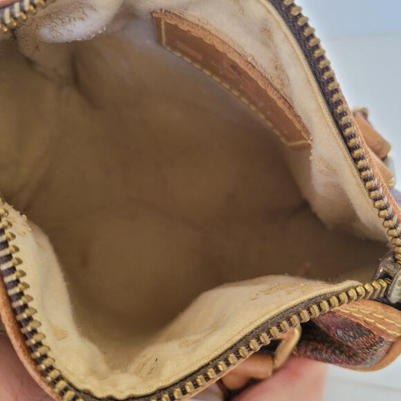 ETRO Paisley Bag Mini Tote Boston Purse Pouchette Brown Zip Small 6x4x3 Leather - Picture 7 of 13